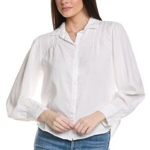 Bella Dahl pintuck tencel button down shirt size L
